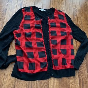 Alfred Sung Plaid Sweater Checkered